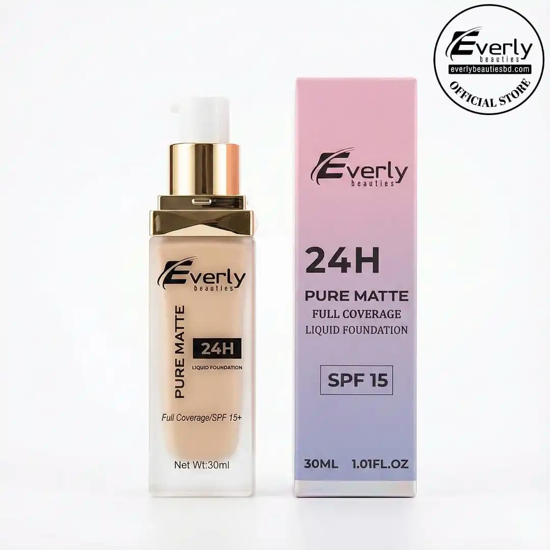 Everly Beauties Pure Matte Full Coverage Liquid Foundation with SPF 15+