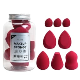 MAANGE 8pcs Makeup Sponge Jar - Red thumbnail 1