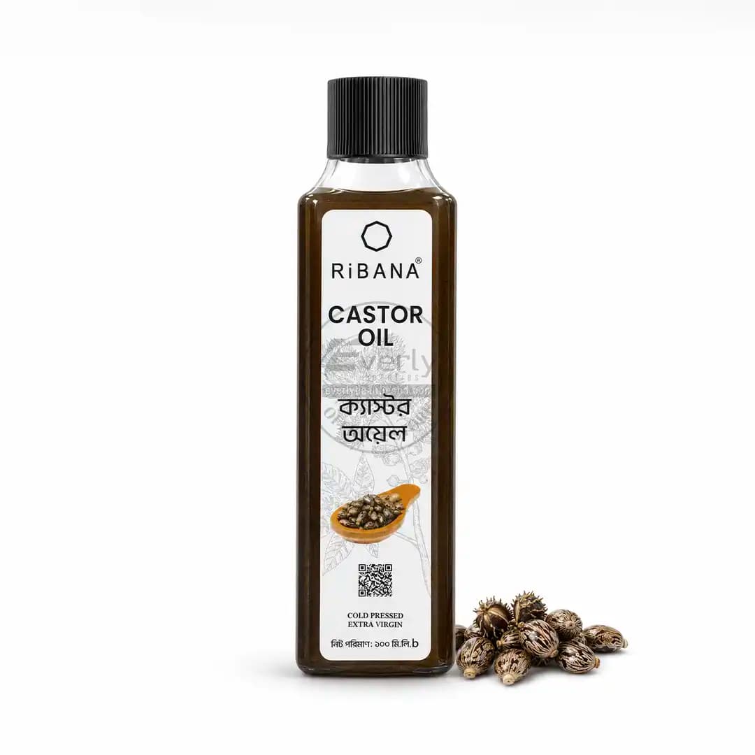 RiBANA Organic Extra Virgin Castor Oil for Hair Fall, Dandruff & Split-End Care - 100ml