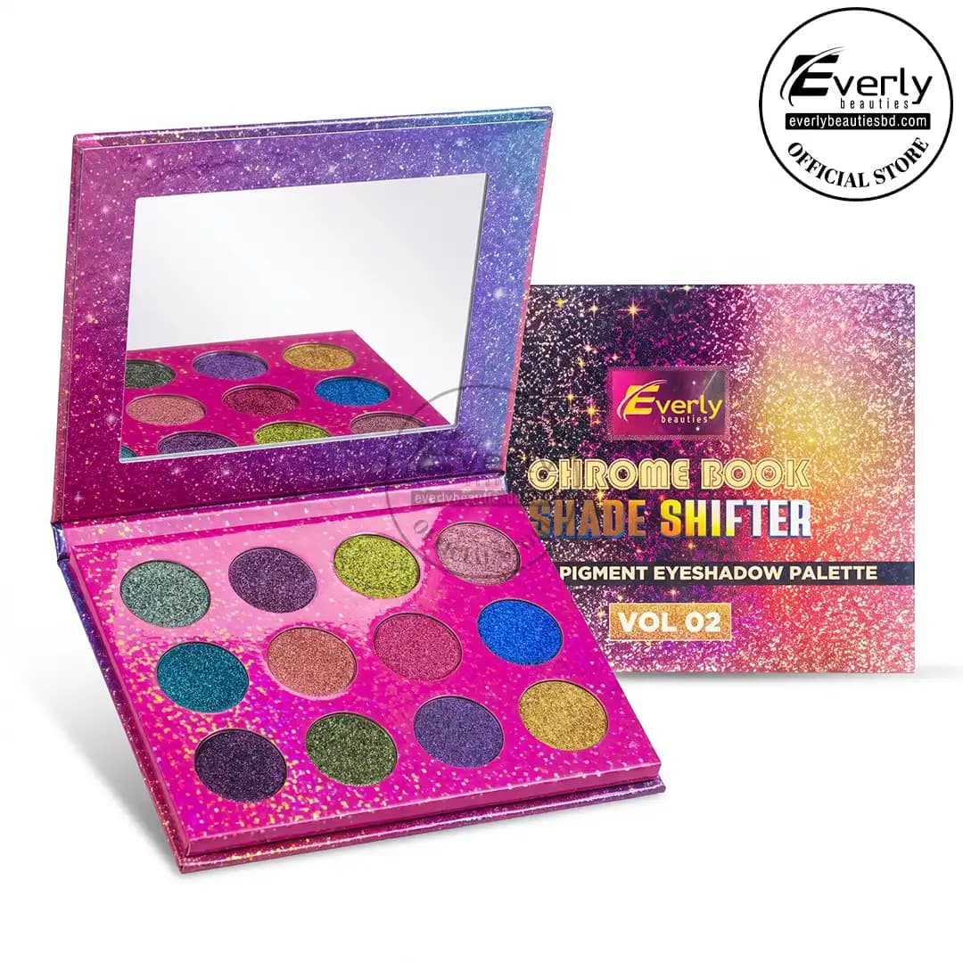 Everly Beauties Chrome Book Shade Shifter Vol. 3 Multichrome Pressed Pigment Palette